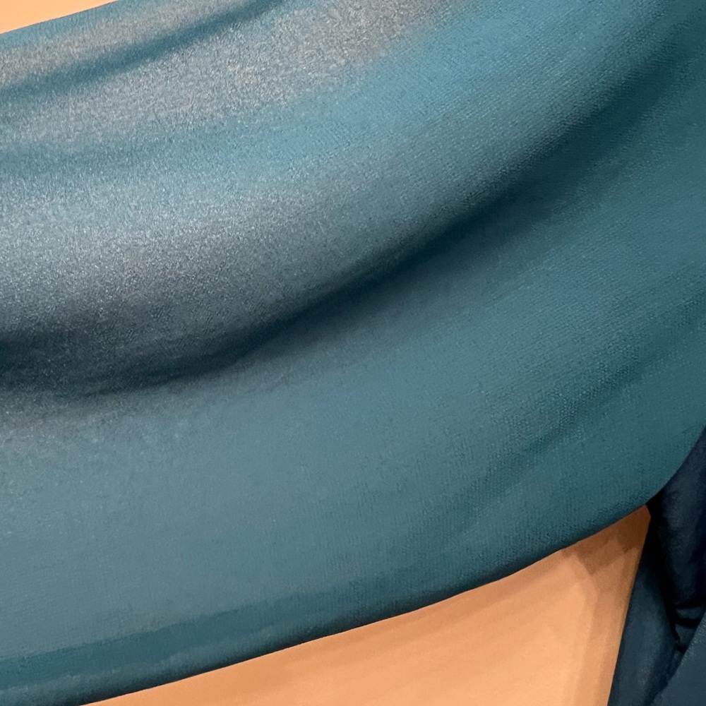 Calvin Klein Relaxed Teal long sheer sleeve blouse - Picture 6 of 8